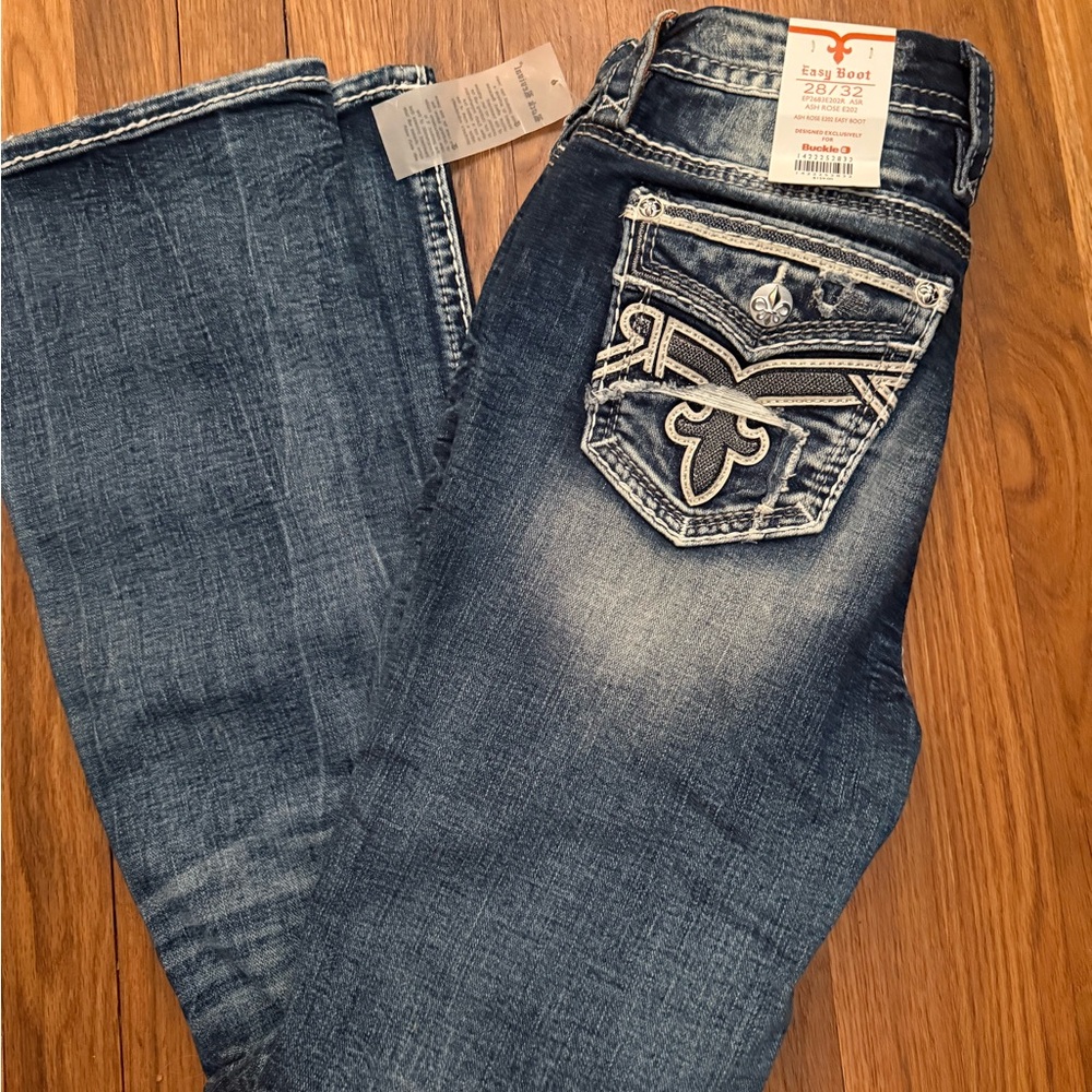 Rock Revival Ash Rose Easy Boot Jeans 28/32 Buckle Exclusive EP2683E202R NWT